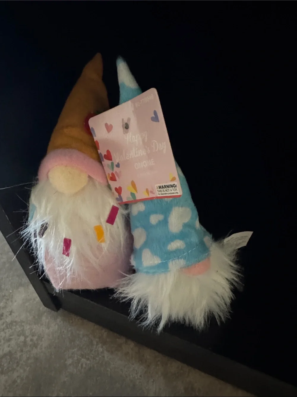 Kids Valentines Plush Gnome Set - Pink & Light Blue